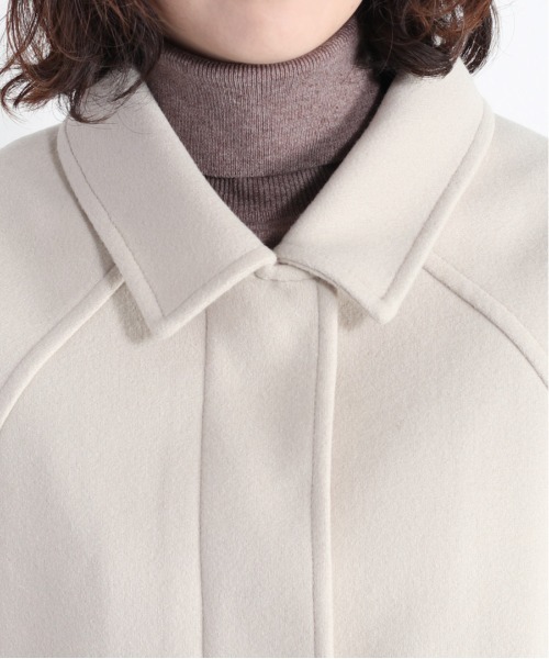 cepo（セポ）の「カットメルトンショートジャケット　＜追加生産分＞（ステンカラーコート・レディース・オフホワイト/グレー・M）」の3枚目の写真