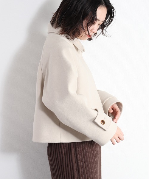 cepo（セポ）の「カットメルトンショートジャケット　＜追加生産分＞（ステンカラーコート・レディース・オフホワイト/グレー・M）」の13枚目の写真