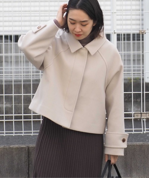 cepo（セポ）の「カットメルトンショートジャケット　＜追加生産分＞（ステンカラーコート・レディース・オフホワイト/グレー・M）」の21枚目の写真