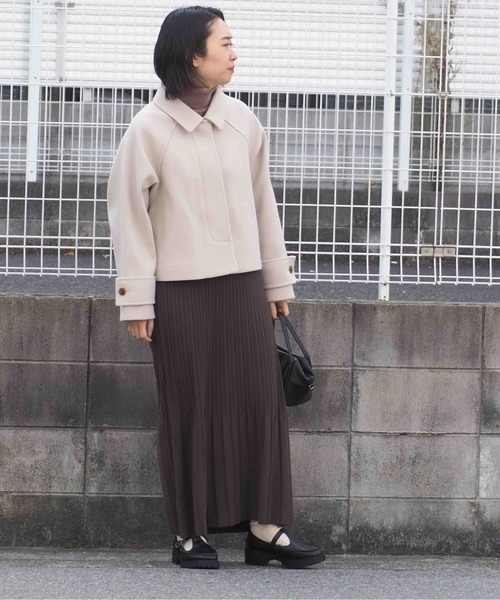 cepo（セポ）の「カットメルトンショートジャケット　＜追加生産分＞（ステンカラーコート・レディース・オフホワイト/グレー・M）」の11枚目の写真