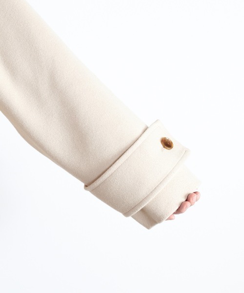 cepo（セポ）の「カットメルトンショートジャケット　＜追加生産分＞（ステンカラーコート・レディース・オフホワイト/グレー・M）」の18枚目の写真