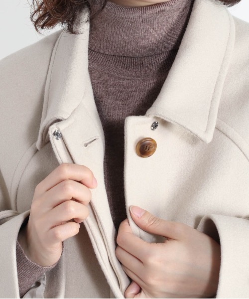 cepo（セポ）の「カットメルトンショートジャケット　＜追加生産分＞（ステンカラーコート・レディース・オフホワイト/グレー・M）」の7枚目の写真