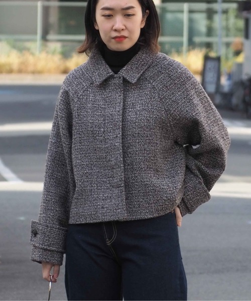 cepo（セポ）の「カットメルトンショートジャケット　＜追加生産分＞（ステンカラーコート・レディース・オフホワイト/グレー・M）」の16枚目の写真