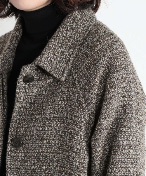 cepo（セポ）の「カットメルトンショートジャケット　＜追加生産分＞（ステンカラーコート・レディース・オフホワイト/グレー・M）」の5枚目の写真