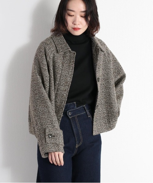 cepo（セポ）の「カットメルトンショートジャケット　＜追加生産分＞（ステンカラーコート・レディース・オフホワイト/グレー・M）」の15枚目の写真