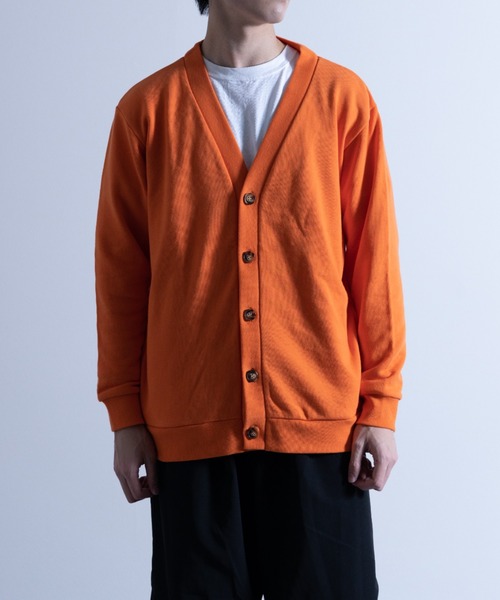 NYLAUS（ナイラス）の「CVC裏毛 5B Vネック スウェットカーディガン（カーディガン/ボレロ・メンズ・ブラック/ブルー/グリーン/オートミール/オレンジ/イエロー・M/LL/L）」の6枚目の写真