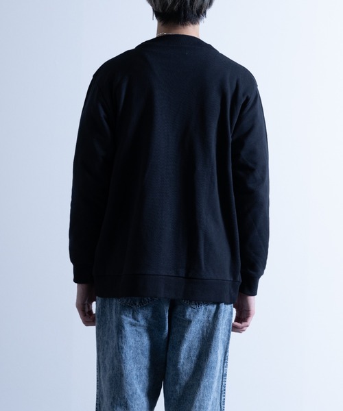 NYLAUS（ナイラス）の「CVC裏毛 5B Vネック スウェットカーディガン（カーディガン/ボレロ・メンズ・ブラック/ブルー/グリーン/オートミール/オレンジ/イエロー・M/LL/L）」の14枚目の写真