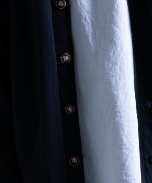 NYLAUS（ナイラス）の「CVC裏毛 5B Vネック スウェットカーディガン（カーディガン/ボレロ・メンズ・ブラック/ブルー/グリーン/オートミール/オレンジ/イエロー・M/LL/L）」の12枚目の写真