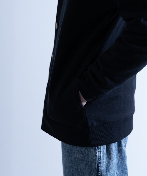 NYLAUS（ナイラス）の「CVC裏毛 5B Vネック スウェットカーディガン（カーディガン/ボレロ・メンズ・ブラック/ブルー/グリーン/オートミール/オレンジ/イエロー・M/LL/L）」の17枚目の写真