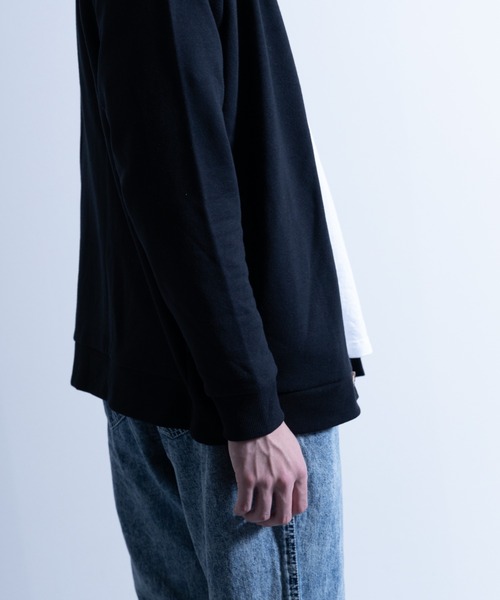 NYLAUS（ナイラス）の「CVC裏毛 5B Vネック スウェットカーディガン（カーディガン/ボレロ・メンズ・ブラック/ブルー/グリーン/オートミール/オレンジ/イエロー・M/LL/L）」の15枚目の写真