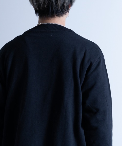 NYLAUS（ナイラス）の「CVC裏毛 5B Vネック スウェットカーディガン（カーディガン/ボレロ・メンズ・ブラック/ブルー/グリーン/オートミール/オレンジ/イエロー・M/LL/L）」の10枚目の写真