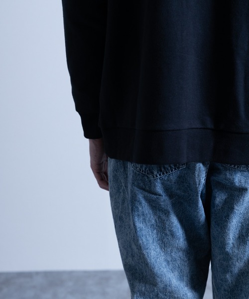 NYLAUS（ナイラス）の「CVC裏毛 5B Vネック スウェットカーディガン（カーディガン/ボレロ・メンズ・ブラック/ブルー/グリーン/オートミール/オレンジ/イエロー・M/LL/L）」の8枚目の写真