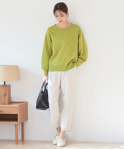 GLOBAL WORK（グローバルワーク）の「トリプルイージーボートネック/177532（ニット/セーター・レディース・オリーブ/ブラック/アイボリー/ブルー系その他4・MEDIUM/LARGE）」の16枚目の写真