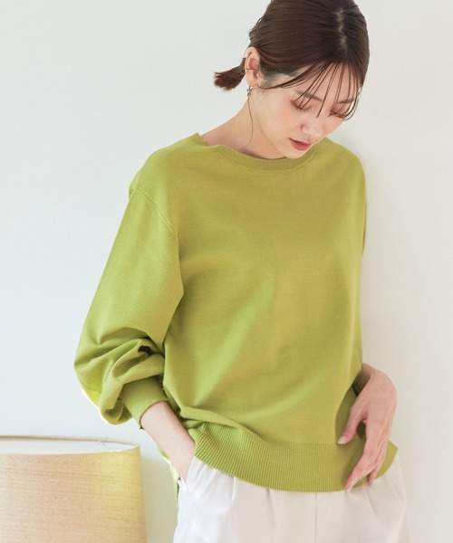 GLOBAL WORK（グローバルワーク）の「トリプルイージーボートネック/177532（ニット/セーター・レディース・オリーブ/ブラック/アイボリー/ブルー系その他4・MEDIUM/LARGE）」の17枚目の写真