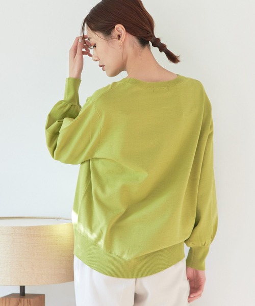 GLOBAL WORK（グローバルワーク）の「トリプルイージーボートネック/177532（ニット/セーター・レディース・オリーブ/ブラック/アイボリー/ブルー系その他4・MEDIUM/LARGE）」の19枚目の写真