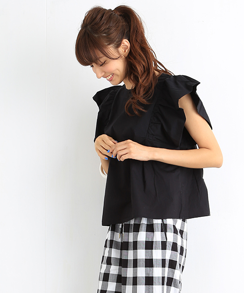 B:MING by BEAMS(ビーミングバイビームス)の「ビーミング by ビームス / 袖フリルブラウス(シャツ/ブラウス・レディース・ホワイト/ブラック/サックスブルー・ONE SIZE)」の2枚目の写真