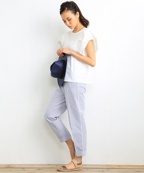 B:MING by BEAMS(ビーミングバイビームス)の「ビーミング by ビームス / 袖フリルブラウス(シャツ/ブラウス・レディース・ホワイト/ブラック/サックスブルー・ONE SIZE)」の6枚目の写真