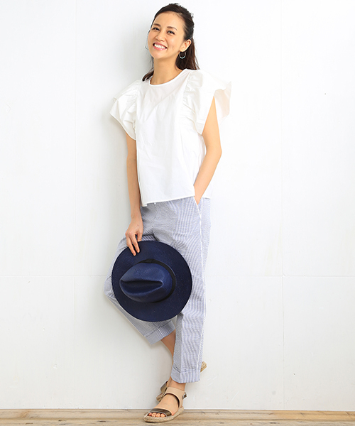 B:MING by BEAMS(ビーミングバイビームス)の「ビーミング by ビームス / 袖フリルブラウス(シャツ/ブラウス・レディース・ホワイト/ブラック/サックスブルー・ONE SIZE)」の7枚目の写真