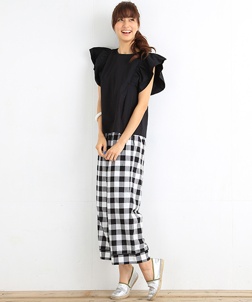 B:MING by BEAMS(ビーミングバイビームス)の「ビーミング by ビームス / 袖フリルブラウス(シャツ/ブラウス・レディース・ホワイト/ブラック/サックスブルー・ONE SIZE)」の14枚目の写真