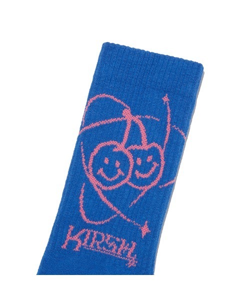 ☆KIRSH☆ Doodle Cherry Planet Graphic Socks Blue KIRSH（キルシー）の「KIRSH DOODLE CHERRY PLANET GRAPHIC