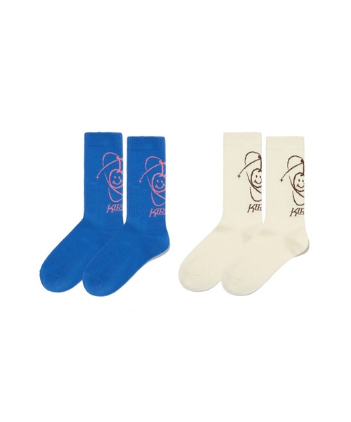 ☆KIRSH☆ Doodle Cherry Planet Graphic Socks Blue KIRSH(キルシー)の「KIRSH DOODLE CHERRY PLANET GRAPHIC