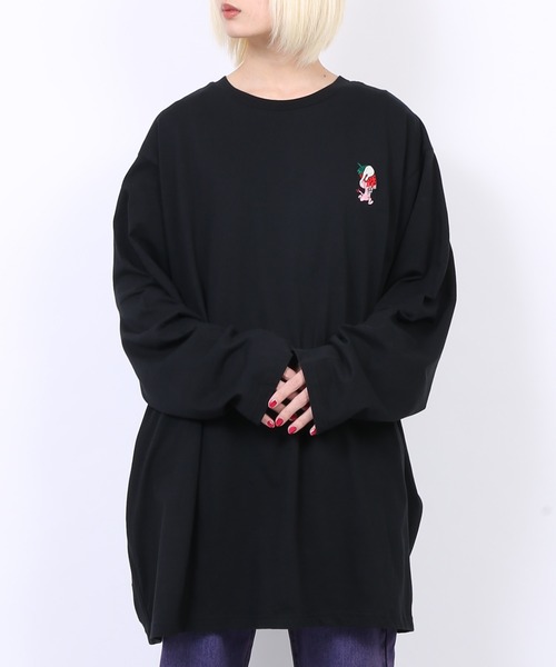 PUNYUS（プニュズ）の「ワンポイントロンＴ（Tシャツ/カットソー・レディース・ホワイト/ブラック・1/2/3/4）」の16枚目の写真