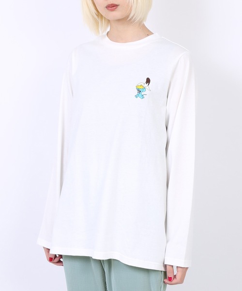 PUNYUS（プニュズ）の「ワンポイントロンＴ（Tシャツ/カットソー・レディース・ホワイト/ブラック・1/2/3/4）」の13枚目の写真