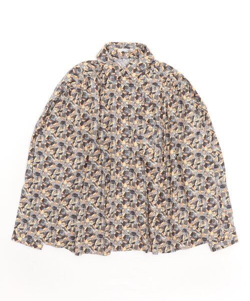 sandy(サンディー)の「sandy/プリントレギュラーカラー比ヨクシャツ(シャツ/ブラウス・レディース・ブラック/ブルー/グレー・FREE)」の1枚目の写真