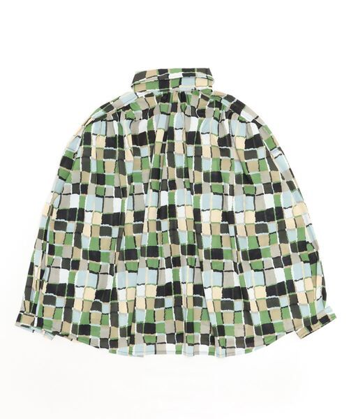 sandy(サンディー)の「sandy/プリントレギュラーカラー比ヨクシャツ(シャツ/ブラウス・レディース・ブラック/ブルー/グレー・FREE)」の4枚目の写真