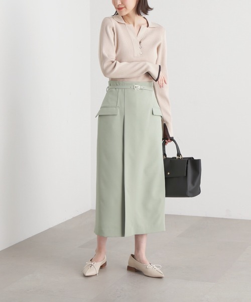 N.（N. Natural Beauty Basic）（エヌエヌナチュラルビューティーベーシック）の「【S Size Line】◆ベルト付ラップ風タイトスカート（スカート・レディース・ホワイト/ベージュ/ミント・SMALL/MEDIUM）」の3枚目の写真