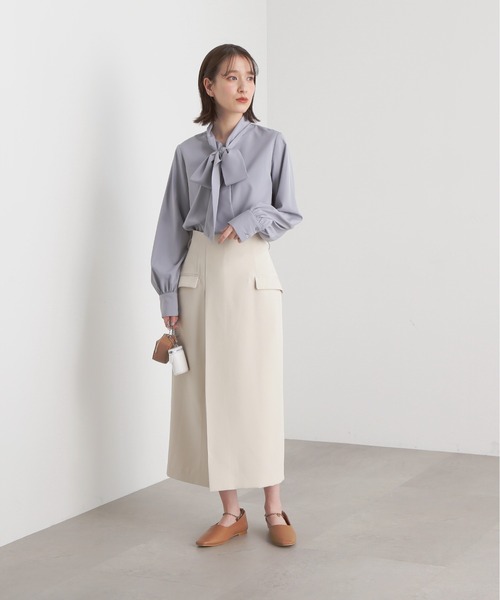 N.（N. Natural Beauty Basic）（エヌエヌナチュラルビューティーベーシック）の「【S Size Line】◆ベルト付ラップ風タイトスカート（スカート・レディース・ホワイト/ベージュ/ミント・SMALL/MEDIUM）」の5枚目の写真