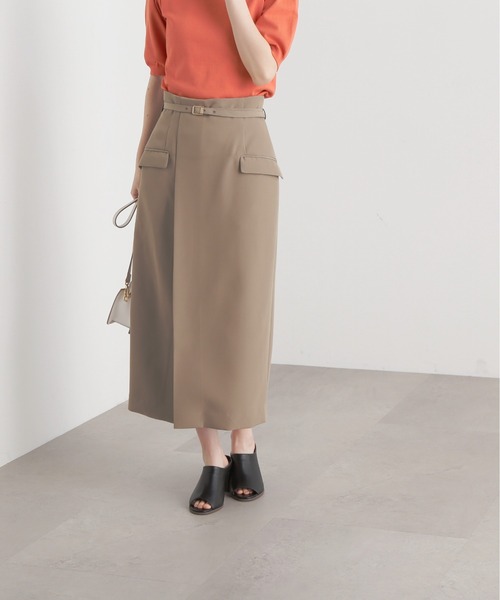 N.（N. Natural Beauty Basic）（エヌエヌナチュラルビューティーベーシック）の「【S Size Line】◆ベルト付ラップ風タイトスカート（スカート・レディース・ホワイト/ベージュ/ミント・SMALL/MEDIUM）」の7枚目の写真