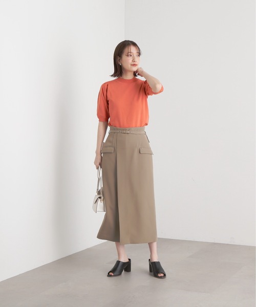 N.（N. Natural Beauty Basic）（エヌエヌナチュラルビューティーベーシック）の「【S Size Line】◆ベルト付ラップ風タイトスカート（スカート・レディース・ホワイト/ベージュ/ミント・SMALL/MEDIUM）」の8枚目の写真