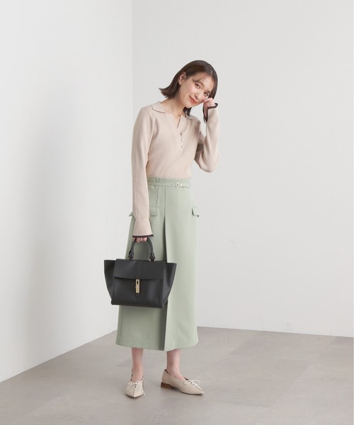 N.（N. Natural Beauty Basic）（エヌエヌナチュラルビューティーベーシック）の「【S Size Line】◆ベルト付ラップ風タイトスカート（スカート・レディース・ホワイト/ベージュ/ミント・SMALL/MEDIUM）」の11枚目の写真