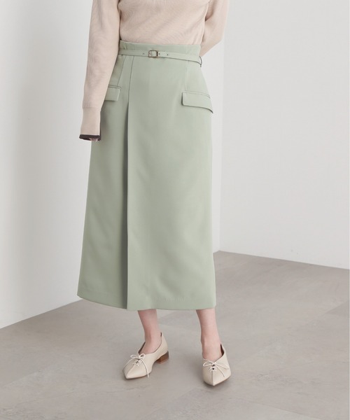 N.（N. Natural Beauty Basic）（エヌエヌナチュラルビューティーベーシック）の「【S Size Line】◆ベルト付ラップ風タイトスカート（スカート・レディース・ホワイト/ベージュ/ミント・SMALL/MEDIUM）」の10枚目の写真