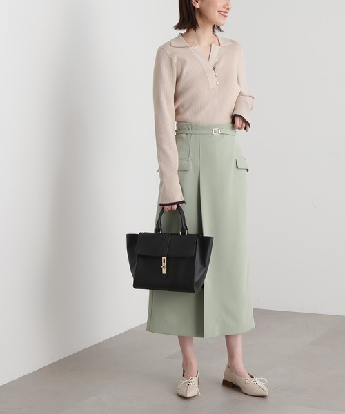 N.（N. Natural Beauty Basic）（エヌエヌナチュラルビューティーベーシック）の「【S Size Line】◆ベルト付ラップ風タイトスカート（スカート・レディース・ホワイト/ベージュ/ミント・SMALL/MEDIUM）」の12枚目の写真