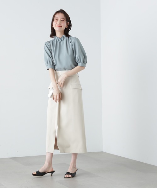 N.（N. Natural Beauty Basic）（エヌエヌナチュラルビューティーベーシック）の「【S Size Line】◆ベルト付ラップ風タイトスカート（スカート・レディース・ホワイト/ベージュ/ミント・SMALL/MEDIUM）」の19枚目の写真