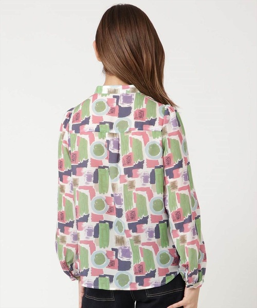 REDYAZEL（レディアゼル）の「カラフルペイントデコルテあきブラウス（シャツ/ブラウス・レディース・グリーン/ネイビー/オレンジ・SMALL/MEDIUM）」の21枚目の写真