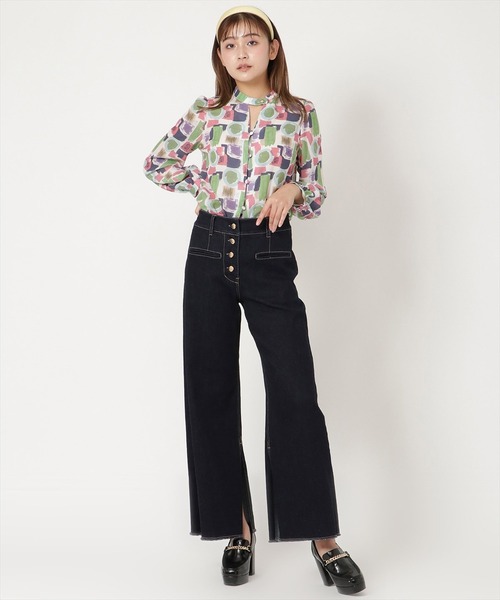 REDYAZEL（レディアゼル）の「カラフルペイントデコルテあきブラウス（シャツ/ブラウス・レディース・グリーン/ネイビー/オレンジ・SMALL/MEDIUM）」の18枚目の写真