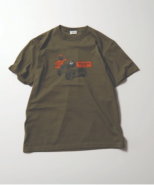 modem design(モデムデザイン)の「MODEM DESIGN モデムデザイン jeep ojisan Tee tシャツ(Tシャツ/カットソー・メンズ・ホワイト/カーキ・SMALL/MEDIUM/LARGE/X-LARGE)」の2枚目の写真