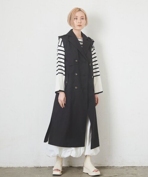 kivi（キヴィ）の「ノースリトレンチコート（トレンチコート・レディース・ブラック/ベージュ・FREE）」の2枚目の写真