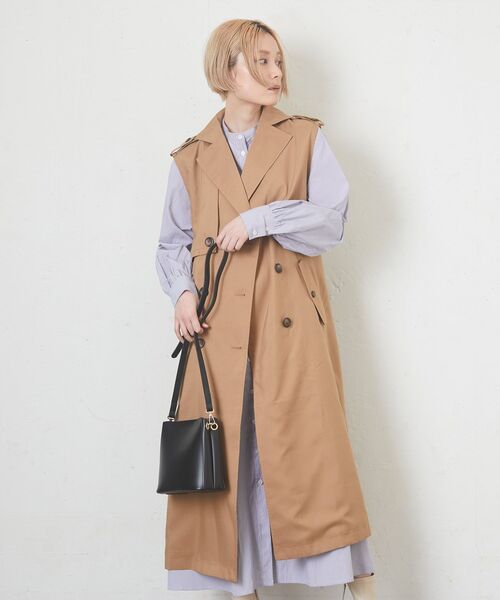 kivi（キヴィ）の「ノースリトレンチコート（トレンチコート・レディース・ブラック/ベージュ・FREE）」の14枚目の写真