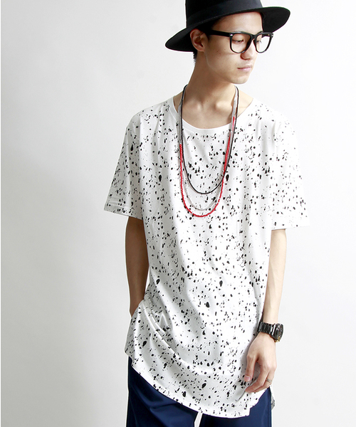 WEGO(ウィゴー)の「WEGO/パターンラウンドロングTシャツ(Tシャツ/カットソー・メンズ・ホワイト系その他/その他2/ブラック系その他/その他1・MEDIUM/LARGE)」の3枚目の写真