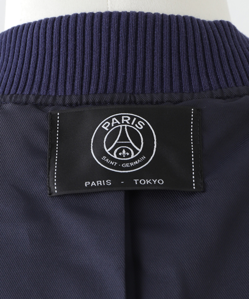 美品✨ パリサンジェルマン×エディフィス　ヘビーサテンスカジャン　ブラック　総柄 EDIFICE（エディフィス）の「PSG/ヘビーサテンスカジャン
