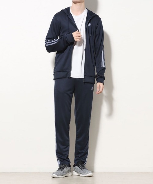 adidas(アディダス)の「アディダス adidas M 3S DK トラックスーツ(ジャージ・メンズ・ブラック×ホワイト/ブラック×ブラック/ネイビー・M/S/LL/L/3L)」の3枚目の写真