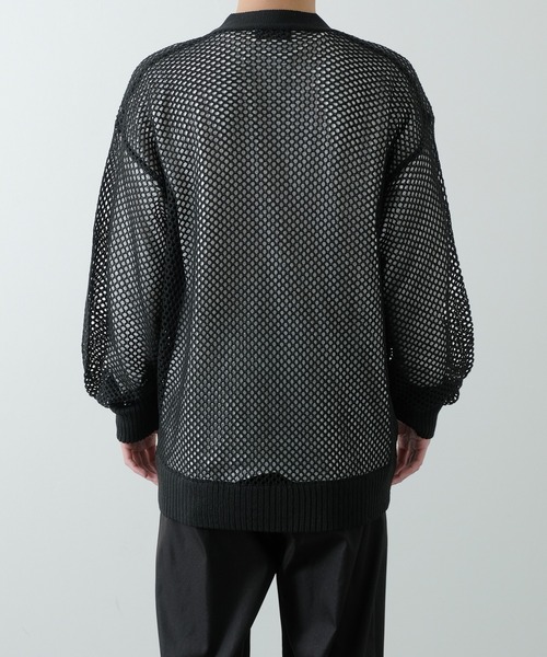 NULL（ヌル）の「【NULL】メッシュ編み カーディガン（カーディガン/ボレロ・メンズ・ブラック/レンガ/グリーン/アイボリー・FREE）」の17枚目の写真