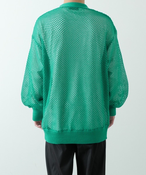 NULL（ヌル）の「【NULL】メッシュ編み カーディガン（カーディガン/ボレロ・メンズ・ブラック/レンガ/グリーン/アイボリー・FREE）」の16枚目の写真