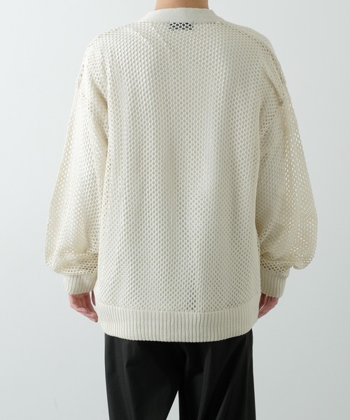 NULL（ヌル）の「【NULL】メッシュ編み カーディガン（カーディガン/ボレロ・メンズ・ブラック/レンガ/グリーン/アイボリー・FREE）」の19枚目の写真