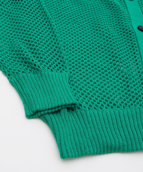 NULL（ヌル）の「【NULL】メッシュ編み カーディガン（カーディガン/ボレロ・メンズ・ブラック/レンガ/グリーン/アイボリー・FREE）」の14枚目の写真