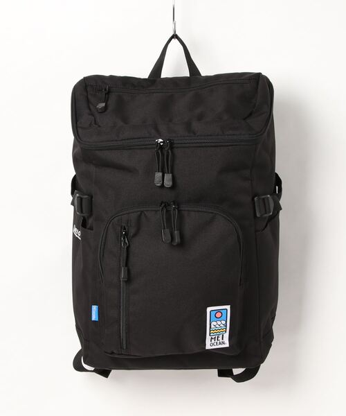 zucchero（ズッケロ）の「MEI OCEAN/メイオーシャン BIGポケット ボックス型リュック スクエアリュック（バックパック/リュック・メンズ・ブラック×ブルー/ブラック×グリーン/ブラック×パープル/ブラック×ブラック・FREE）」の2枚目の写真